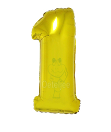 Folie ballon goud cijfer 1 (100 cm)