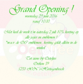 Kortingsactie tijdens opening nieuwe winkel vanaf 29 juni 2016