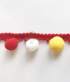 Bolletjesband rood wit geel Oeteldonk