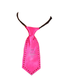 Mini stropdas pink met strass steentjes