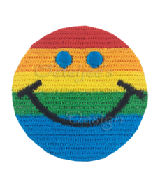 Geborduurde opstrijkbare applicatie regenboog smiley