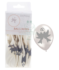 Ballonnen set wit trouwfeest/huwelijk