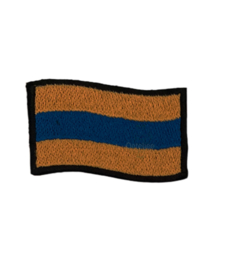 Geborduurd embleem vlag Lampegat oranje blauw