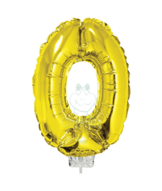 Folie ballon goud cijfer 0 (41 cm)