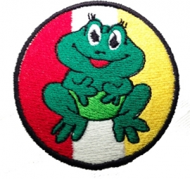 Geborduurd Oeteldonks embleem met kikker