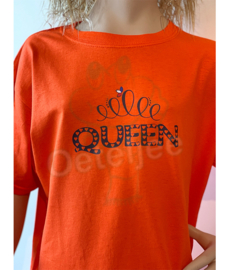 Oranje Koningsdag shirt meisje opdruk Queen