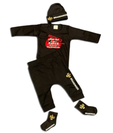 Baby cadeauset brandweer T-Shirt, broekje, sokjes en mutsje