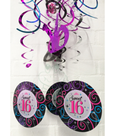 Sweet 16 swirl decoratie