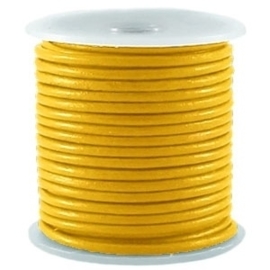 DQ Leer rond 2 mm Sulphur geel