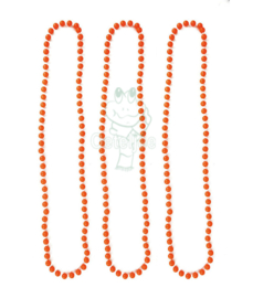 3 halskettingen fluor oranje Koningsdag