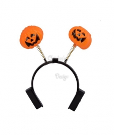 Haarbeugel pompoen (halloween) met led verlichting