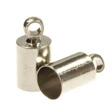 Eindkapje 10 x 5 mm Gat 6 mm (Antiek Zilver)