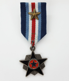 Medaille14 rood wit blauw met sterren