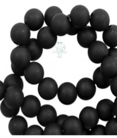 Acryl kralen Mat zwart  8 mm rond