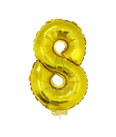 Folie ballon goud cijfer 8 (41 cm)