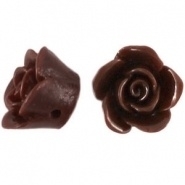 Kraal roos 12 mm donker bruin
