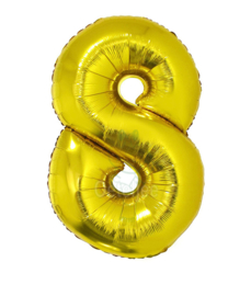 Folie ballon goud cijfer 8 (100 cm)