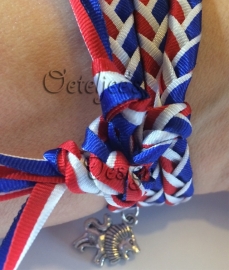 Wikkel armband rood wit blauw met Holland bedeltjes