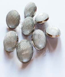 Zilveren knoop bol kristal