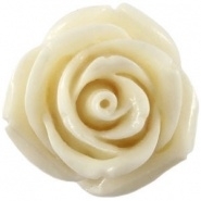 Kraal roos 11 mm Ivoor wit