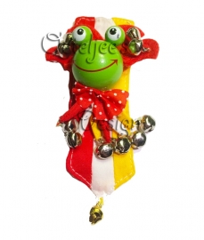 Carnavals broche Oetel met belletjes en vaandel