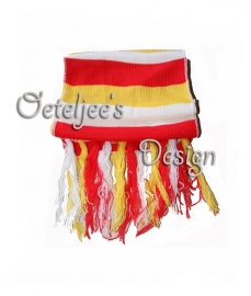 Oeteldonkse sjaal / das rood, wit, geel smal gestreept (160 x 18 cm)