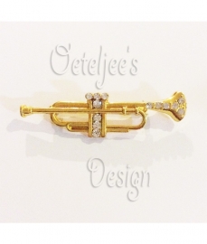 Broche trompet goud