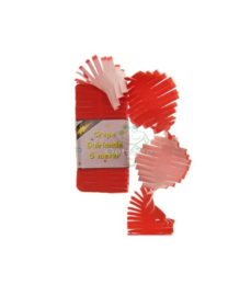 Crepepapier (guirlande) rood-wit (5 m)