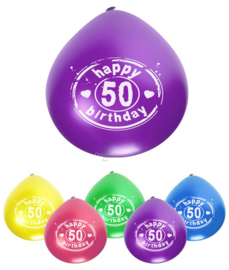 Ballonnen met opdruk 50 happy birthday
