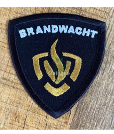 Brandwacht embleem wit/goud ovaal