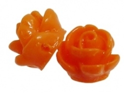 Kraal roos 9 mm oranje acryl