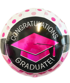 Folie ballon geslaagd met tekst Congratulations "Graduate!"