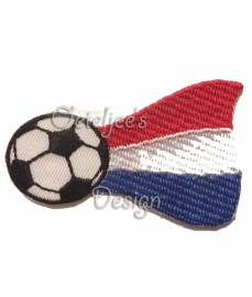 Opstrijkbare applicatie voetbal met Nederlandse vlag