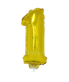 Folie ballon goud cijfer 1 (41 cm)