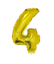Folie ballon goud cijfer 4 (41 cm)