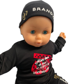 Baby cadeauset brandweer T-Shirt, broekje, sokjes en mutsje