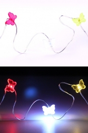 Oeteldonk LED verlichting snoer vlinders rood/wit/geel