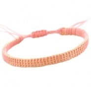 Armbandje 4 line ball chain roze peach