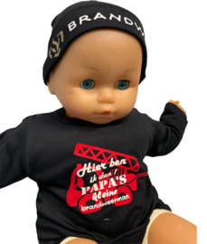 Baby cadeauset brandweer T-shirt, sokjes en mutsje