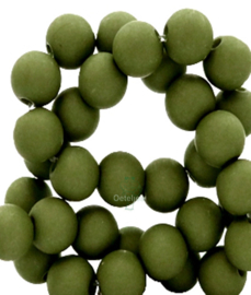 Acryl kralen mat rond 6 mm Dusty olive green