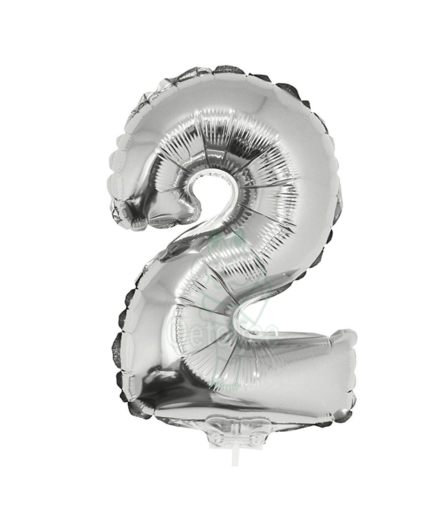 Vertrek naar Kwaadaardige tumor Trekker Folie ballon zilver cijfer 2 (41 cm) | Cijfer ballonnen folie | Oeteljee  Den Bosch