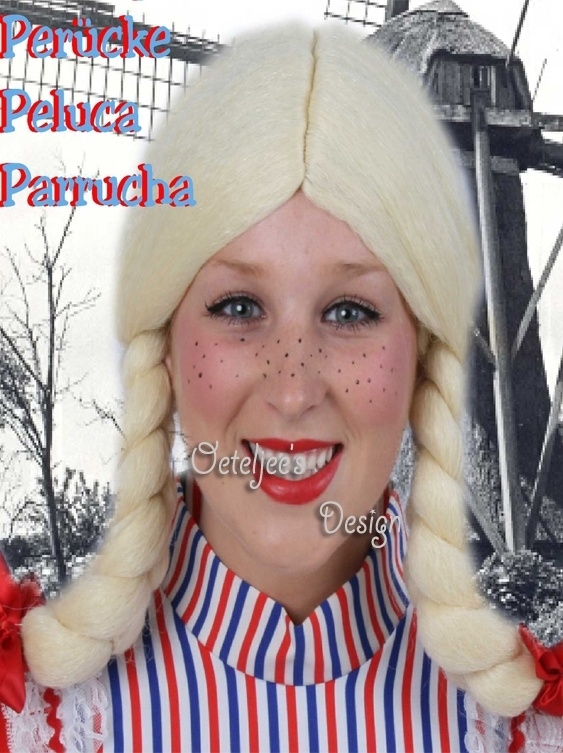 Pruik blond met vlechten Pippi / Feest carnavals pruiken | Oeteljee Den Bosch