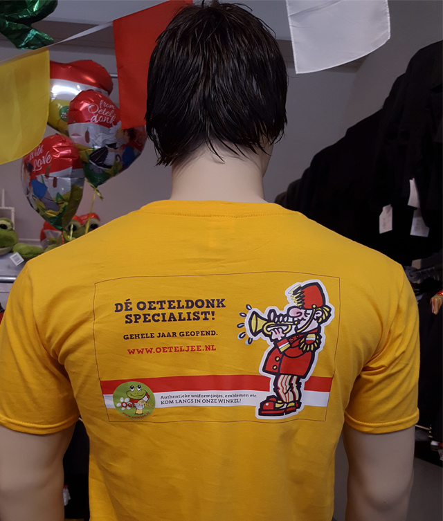 T shirt professioneel bedrukken met full color logo | Thema & party t-shirts bedrukt | Oeteljee Bosch