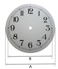 wp081 Aluminium wijzerplaat met witte achtergrond, 177 mm