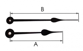 SQ06R Quartz wijzerset model 'schoppen' voor radio gestuurde quartz 100/130 mm