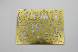 N 94. Zodiac figuren, dierenriem,  sterrenbeeld figuren in Messing, 20 mm