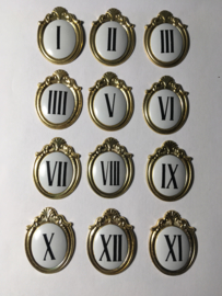 N65 Cartouches, Romeinse cijfers,  aluminium, 45 mm