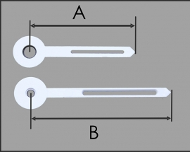 MQ45 Kunststof wijzerset 'modern' 25/34mm