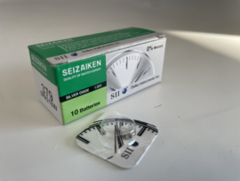 1 stuk Seizaken zilver oxide horloge batterij 0% kwik, Japan SR521, 379