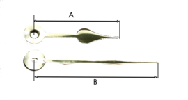 sch65.8 quarzt wijzerset, 'schoppen' 53/75 mm